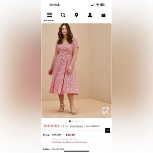 Torrid midi fuchsia dress